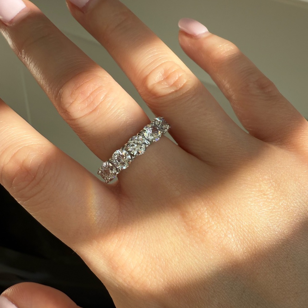 Eternity 5mm Ring in 14K white gold plated BRAND NEW! Boutique Style